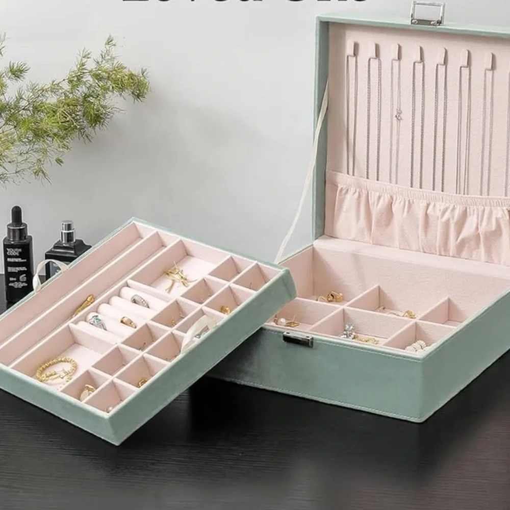 💎Elegant Turquoise Velvet Jewelry Organizer‎ Box💎